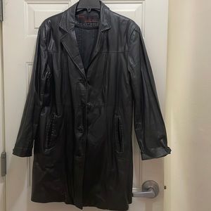 PHASE TWO, Women’s L genuine leather jacket in good condition with some flaws.